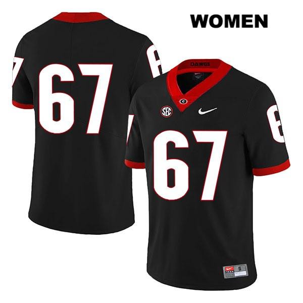 Georgia Bulldogs Women's Caleb Jones #67 NCAA No Name Legend Authentic Black Nike Stitched College Football Jersey CYJ2756UI